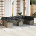 Conjunto de sofás de jardín 10 pcs Beige y Crema