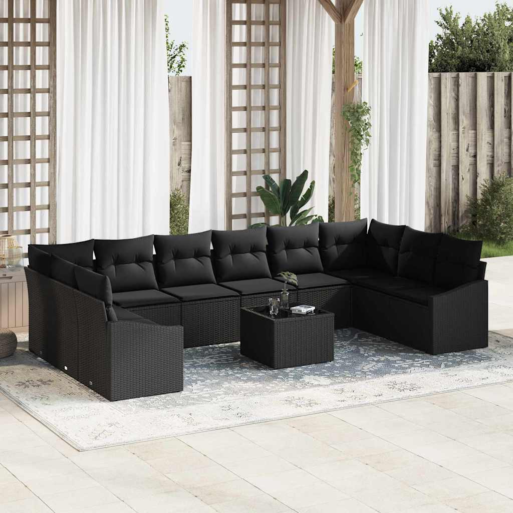 Conjunto de sofás de jardín 10 pcs Beige y Crema