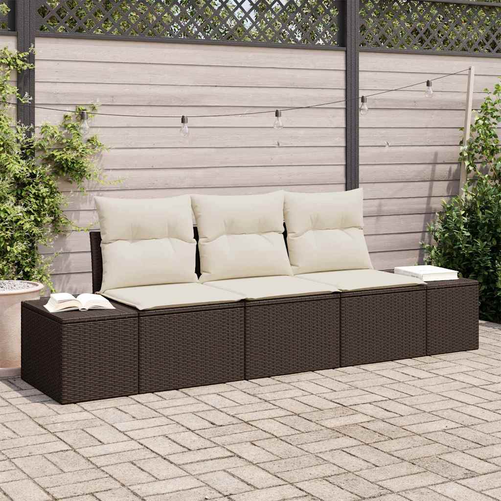 Conjunto de sofás de jardín 11 pcs Negro y azul ratán sintético