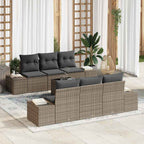 Conjunto de sofá de jardín con cojín 8 pcs Gris ratán sintético