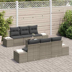 Conjunto de sofá de jardín con cojín 8 pcs Gris ratán sintético