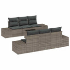 Conjunto de sofá de jardín con cojín 8 pcs Gris ratán sintético