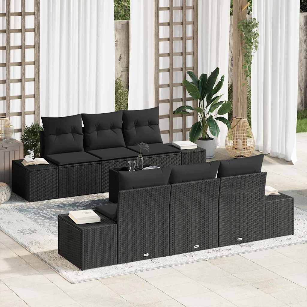 Conjunto de sofá de jardín 5 pcs Beige ratán sintético