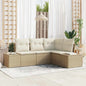 4-Piece Garden Sofa Set Beige and Cream Synthetic Rattan