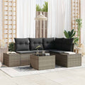Conjunto de sofás de jardín Gris Claro ratán sintético
