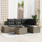 Conjunto de sofás de jardín Gris Claro ratán sintético