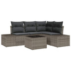 Conjunto de sofás de jardín Gris Claro ratán sintético