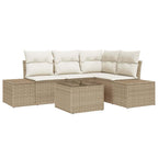 Conjunto de sofás de jardín Beige y Crema ratán sintético