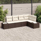 Conjunto de sofás de jardín 5 pcs Beige y Crema ratán sintético