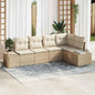 Conjunto de sofás de jardín 5 pcs Beige y Crema ratán sintético