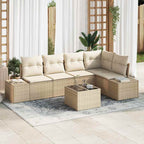 Conjunto de sofás de jardín Beige y Crema ratán sintético