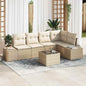 Garden Sofa Set Beige and Cream Synthetic Rattan