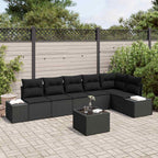 Conjunto de sofás de jardín 6 pcs Beige y Crema ratán sintético