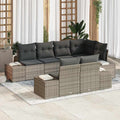 Conjunto de sofás de jardín 7 pcs Gris ratán sintético