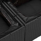 Conjunto de sofás de jardín 7 pcs Negro ratán sintético