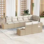Conjunto de sofás de jardín 7 pcs Beige ratán sintético