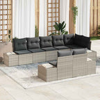 Conjunto de sofás de jardín 7 pcs Beige ratán sintético