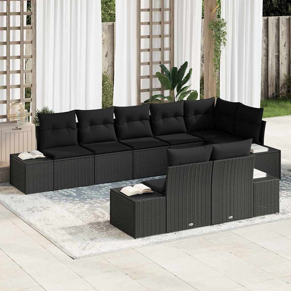 Conjunto de sofás de jardín 7 pcs Beige ratán sintético