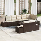 Conjunto de sofás de jardín 7 pcs Beige ratán sintético