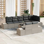 Conjunto de sofás de jardín 7 pcs Beige ratán sintético