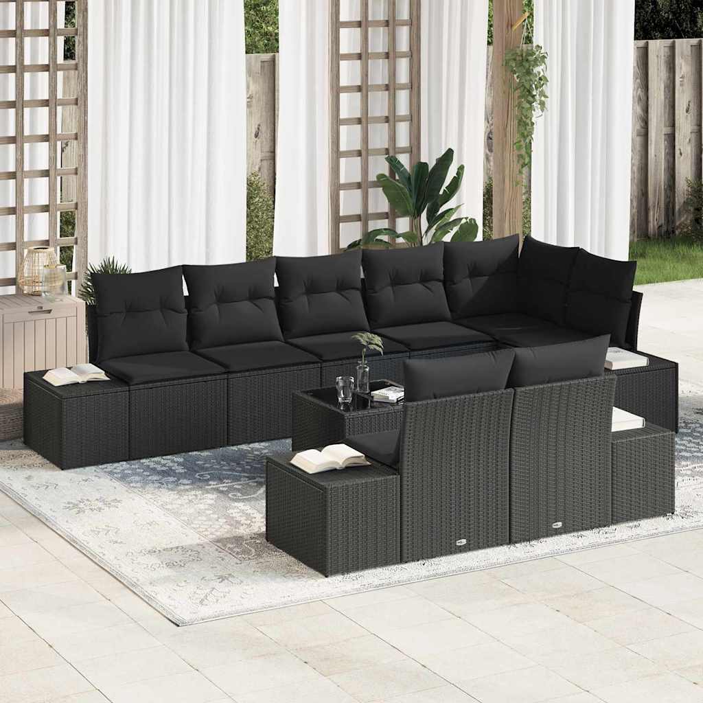 Conjunto de sofás de jardín 7 pcs Beige ratán sintético