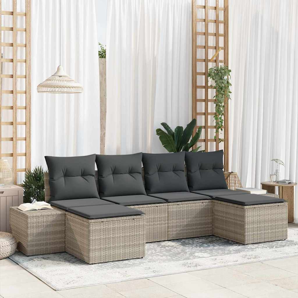 4-piece Garden Sofa Set Beige and Cream Poly Rattan