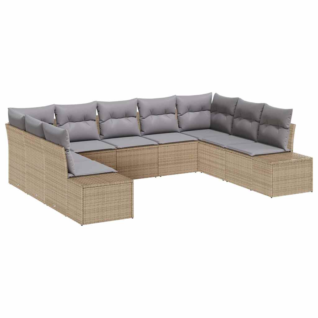 Conjunto de sofás de jardín 9 pcs Negro y Turquesa