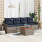 5-piece garden sofa set Grey and navy blue
