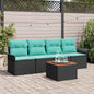 5-piece garden sofa set Grey and navy blue