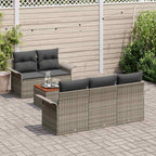 Conjunto de sofás de jardín 6 pcs Gris ratán sintético
