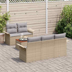Conjunto de sofás de jardín 6 pcs Beige y Gris Claro
