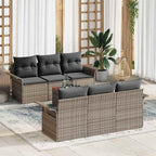 Conjunto de sofás de jardín 7 pcs Gris ratán sintético
