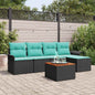 6-piece garden sofa set in grey and navy blue