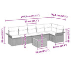Conjunto de sofás de jardín 7 pcs Beige y Crema ratán sintético