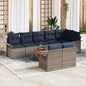 9-piece Garden Sofa Set Gray and Navy Blue