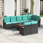 9-piece Garden Sofa Set Gray and Navy Blue