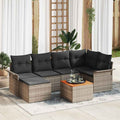 Conjunto de sofás de jardín 7 pcs Gris ratán sintético