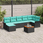 8-piece garden sofa set Grey and navy blue