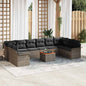 Conjunto de sofás de jardín 11 pcs Beige y Crema