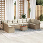 Conjunto de sofás de jardín 11 pcs Beige y Crema