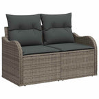 Conjunto de sofás de jardín 6 pcs Gris ratán sintético