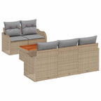 Conjunto de sofás de jardín 6 pcs Beige y Gris Claro