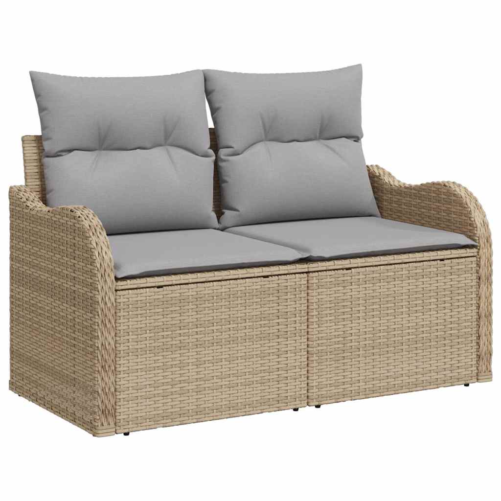 Conjunto de sofás de jardín 6 pcs Beige y Gris Claro
