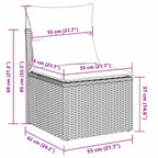 Conjunto de sofás de jardín 6 pcs Beige y Crema ratán sintético
