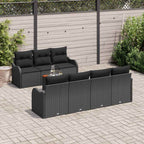 Conjunto de sofás de jardín 8 pcs Negro ratán sintético