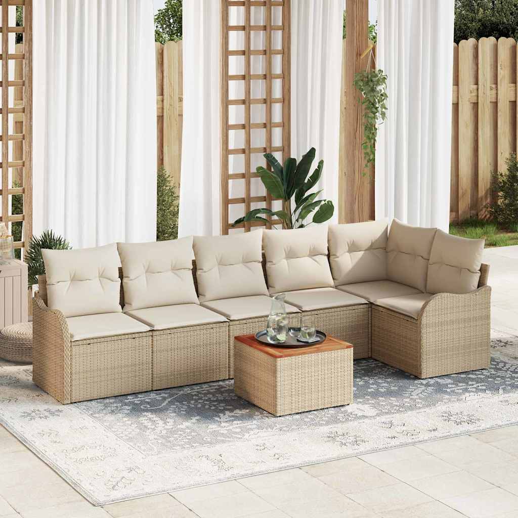 Conjunto de sofá de jardim 10 peças bege e cinzento claro