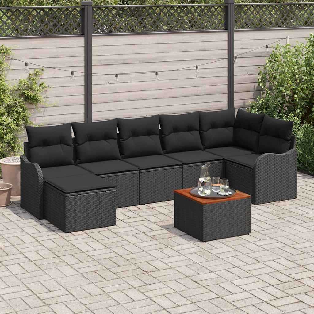 Conjunto de sofás de jardín 5 pcs Beige ratán sintético