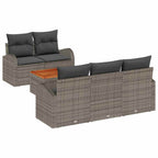 Conjunto de sofás de jardín 6 pcs Gris ratán sintético