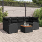 7-piece Garden Sofa Set Beige and Cream Synthetic Rattan