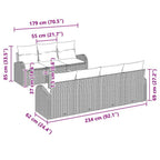 Conjunto de sofás de jardín 8 pcs Gris ratán sintético